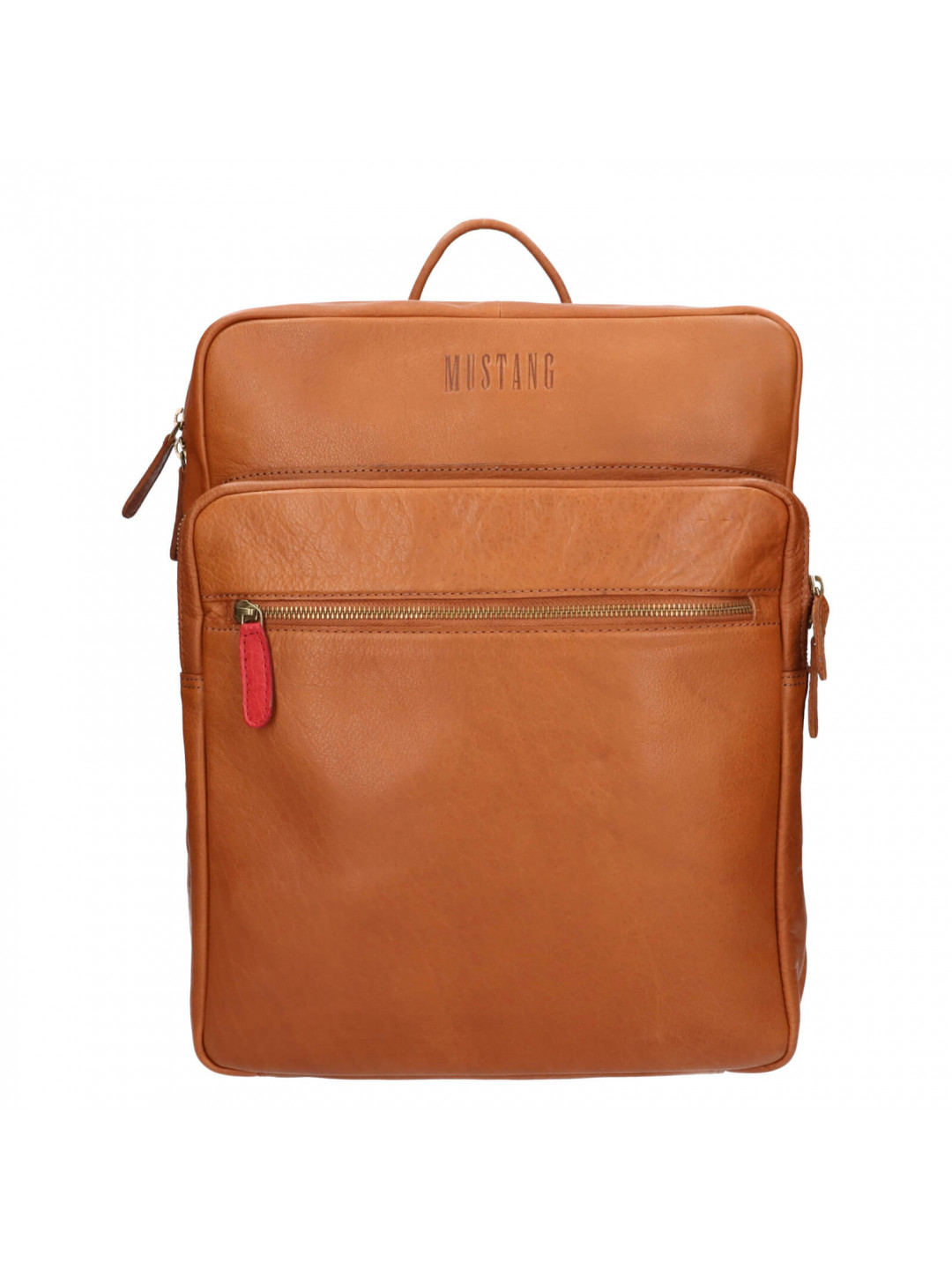 Kožený batoh na notebook Mustang Sevila – koňak